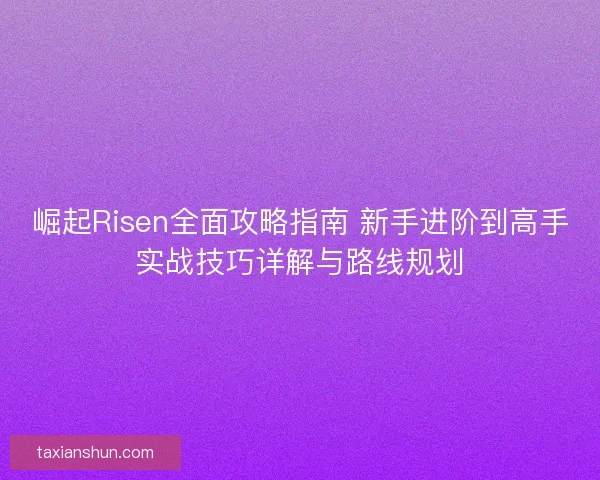 崛起Risen全面攻略指南 新手进阶到高手实战技巧详解与路线规划