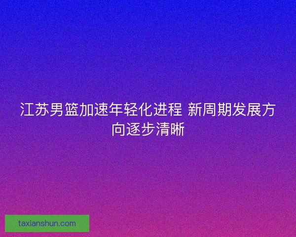 江苏男篮加速年轻化进程 新周期发展方向逐步清晰